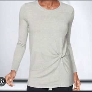Athleta Nirvana twist front Gray Long Sleeve Top
